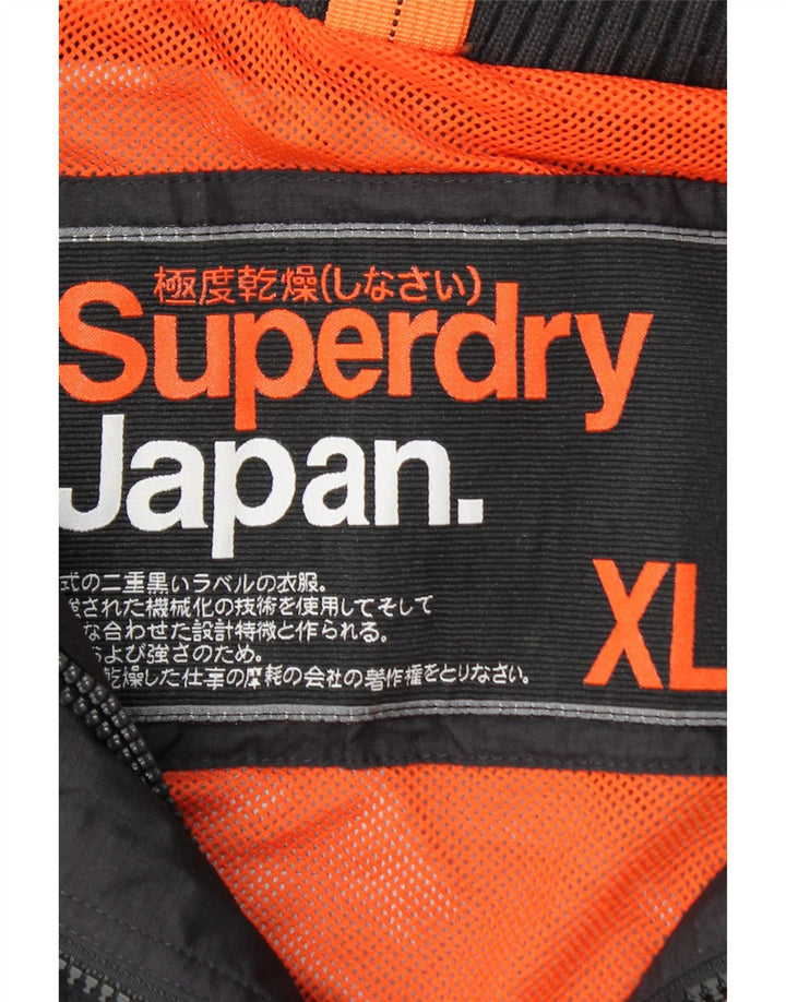 SUPERDRY Chaqueta impermeable gráfica para mujer ES 40 XL Nylon negro
