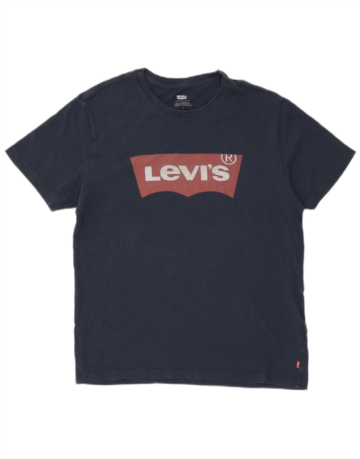 LEVI'S Camiseta gráfica para hombre Top Medium Azul marino Algodón