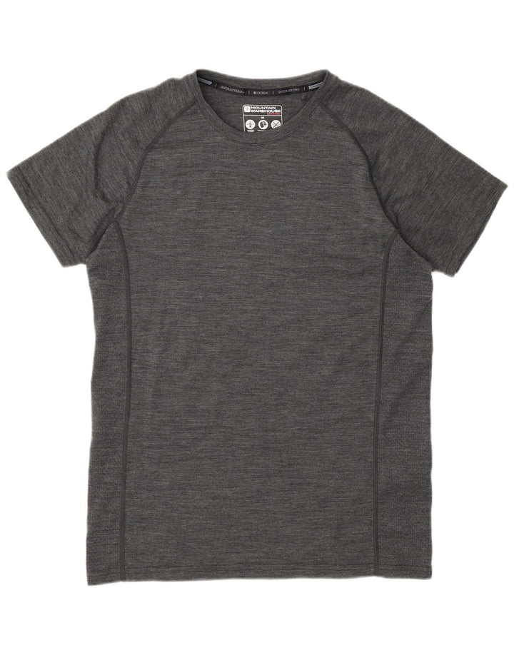 Camiseta para hombre de Mountain Warehouse Top de lana merino moteada en gris medio