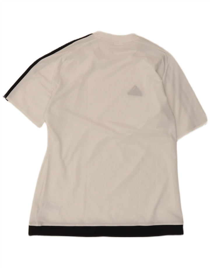Adidas Hombre Climalite Camiseta Top Medio Blanco Colorblock Poliéster