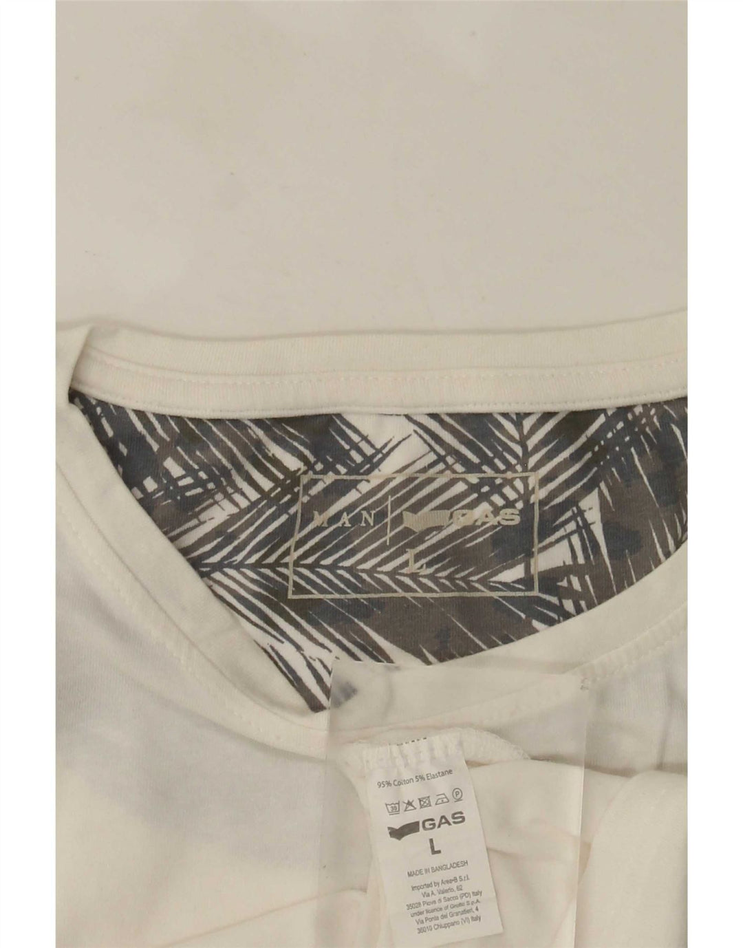 Gas - Camiseta gráfica para hombre, talla grande, algodón blanco