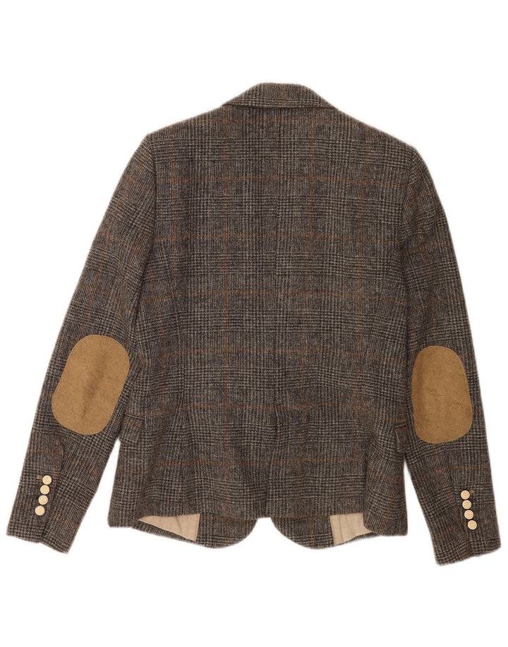 Zara Chaqueta Blazer De 1 Botón para Mujer Reino Unido 42 Cuadros Gris Medio