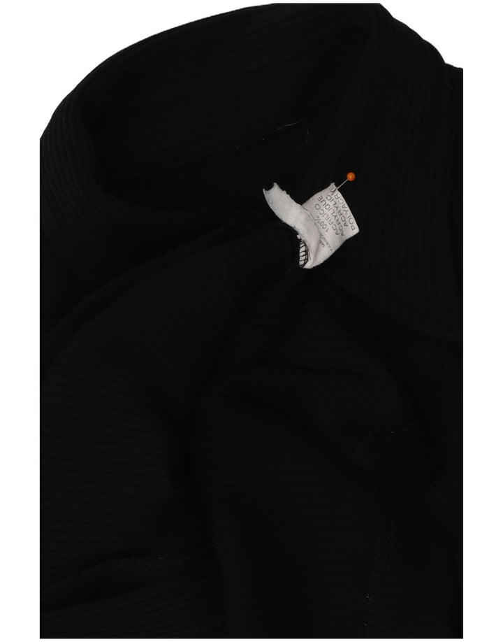 VINTAGE Camisa de Mujer Reino Unido 12 Acrílico Negro Medio