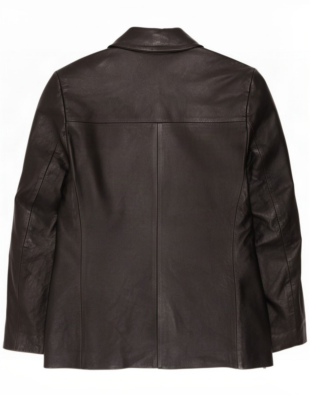 Chaqueta blazer de cuero vintage con 2 botones para mujer IT 42 Medium Black