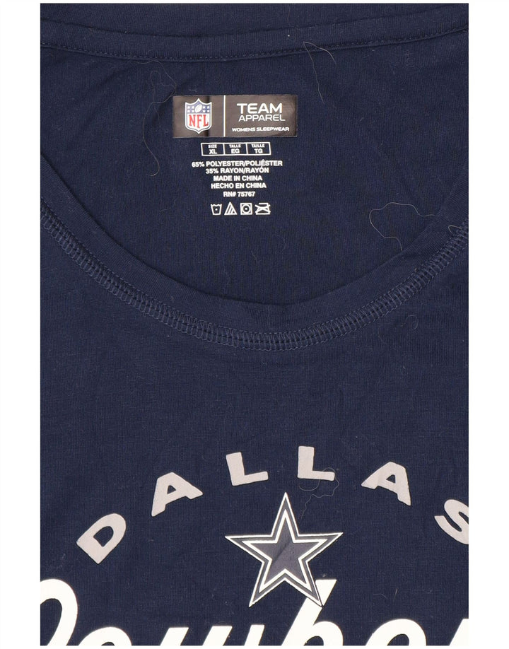 NFL Dallas Cowboys Camiseta gráfica para mujer Top UK 18 XL Poliéster azul marino