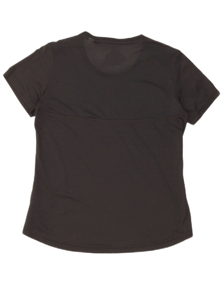 ADIDAS Mujer Aeroready Camiseta Top UK 12/14 Mediano Negro Poliéster
