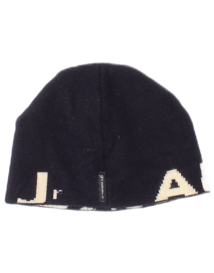 Armani Junior Gorro de punto con gráfico para niños, talla única, color azul marino