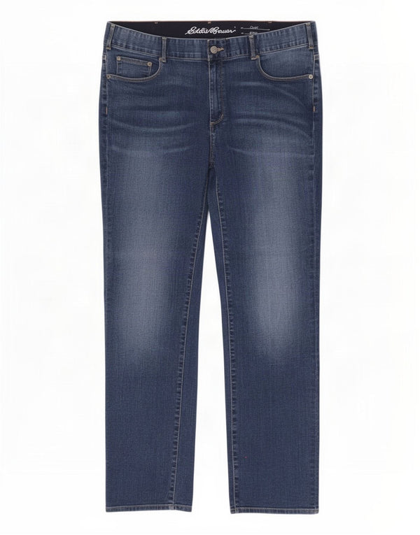 Eddie Bauer Jeans rectos con curvas para mujer US 18 2XL W40 L31 Algodón azul