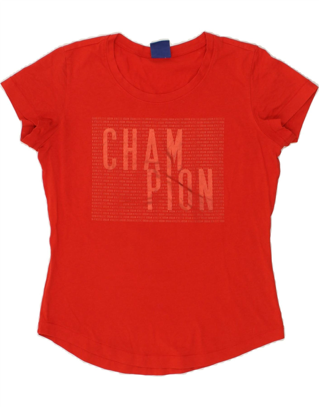 CHAMPION Womens Graphic T-Shirt Top UK 12 Medium Red | Vintage Champion | Thrift | Second-Hand Champion | Used Clothing | Messina Hembry 