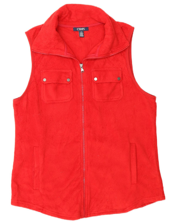 Chaps Chaleco polar para mujer UK 40 Grande Poliéster rojo