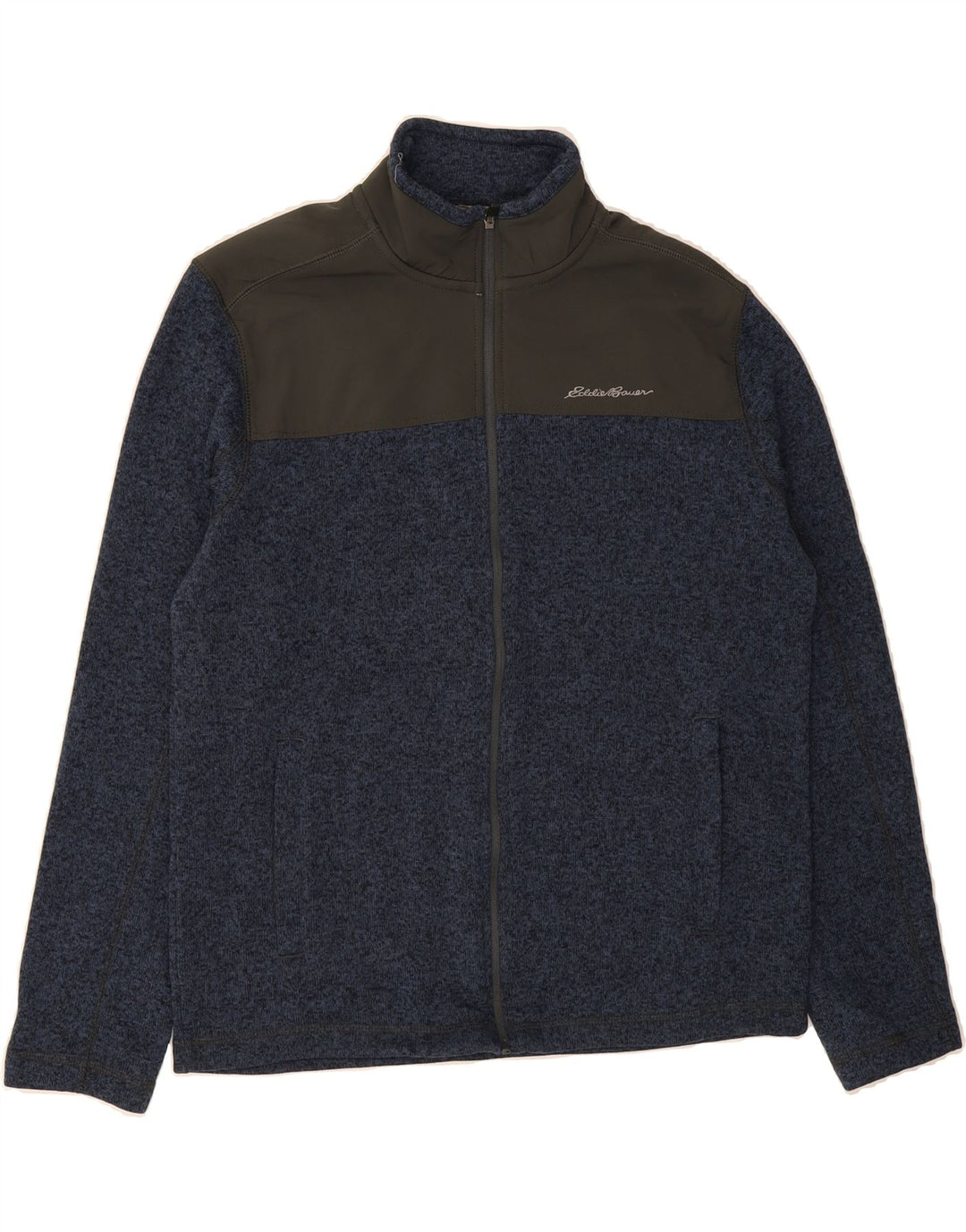 EDDIE BAUER Mens Tracksuit Top Jacket Large Navy Blue Colourblock Vintage Eddie Bauer and Second-Hand Eddie Bauer from Messina Hembry 