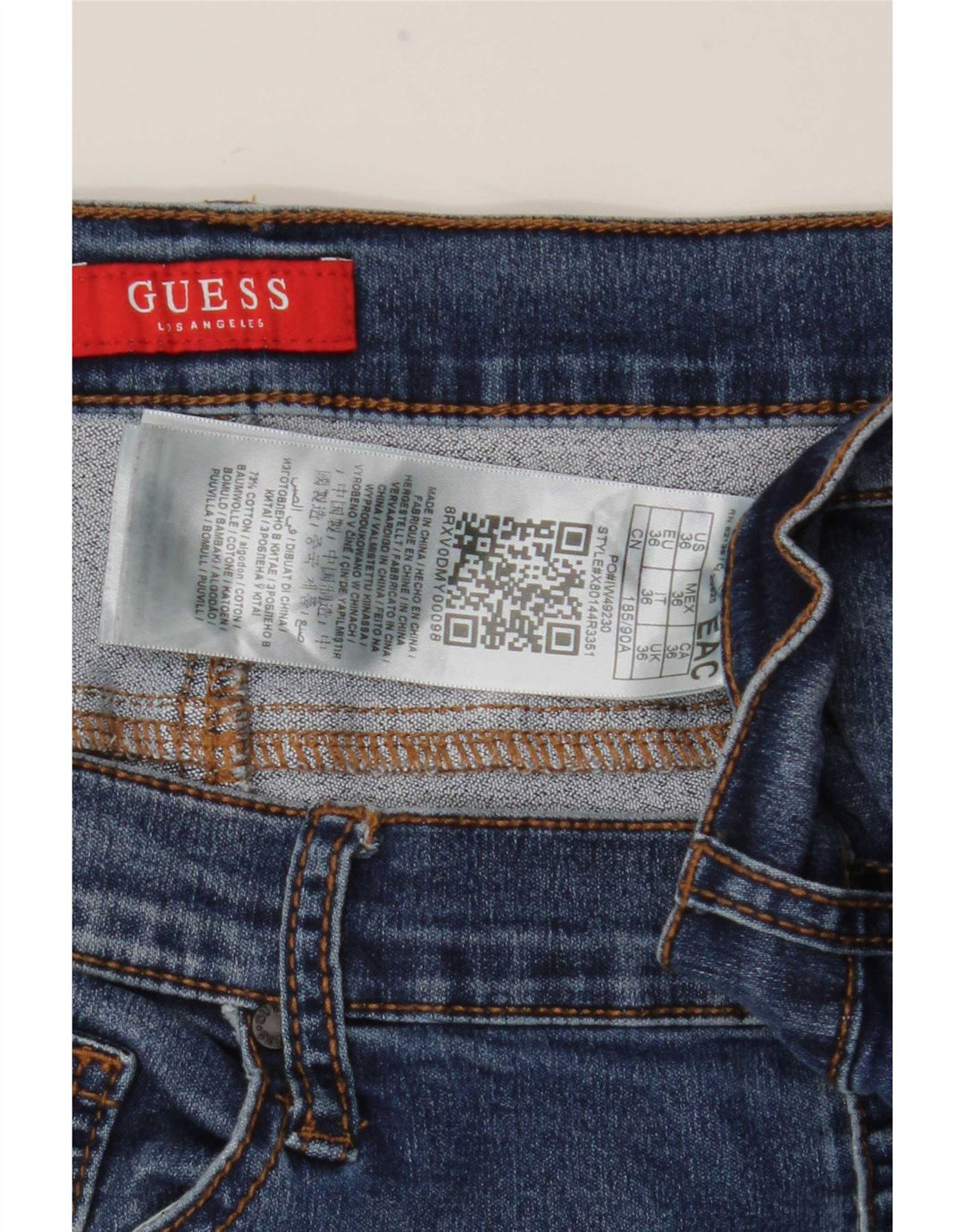 Guess Vaqueros Slim Hombre W36 L28 Algodón Azul