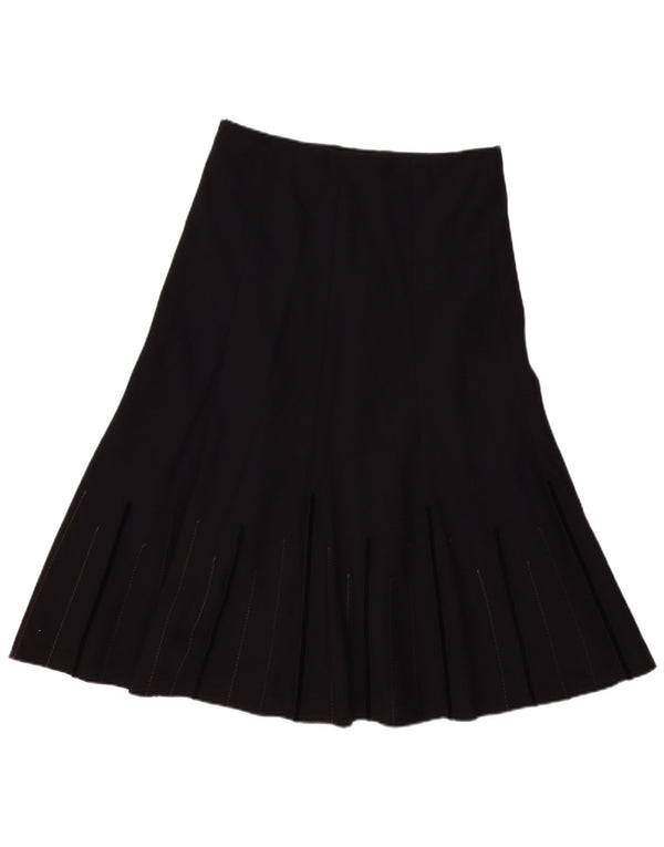 Marks & Spencer Falda acampanada para mujer UK 12 Medium W32 Poliéster negro