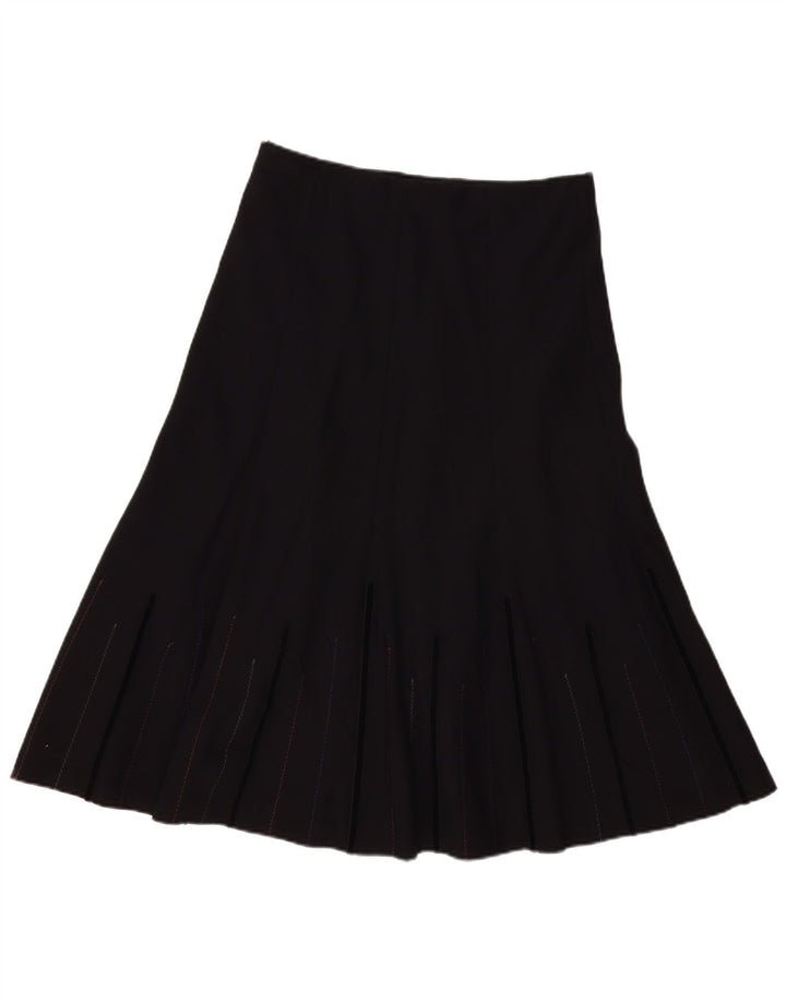 Marks & Spencer Falda acampanada para mujer UK 12 Medium W32 Poliéster negro