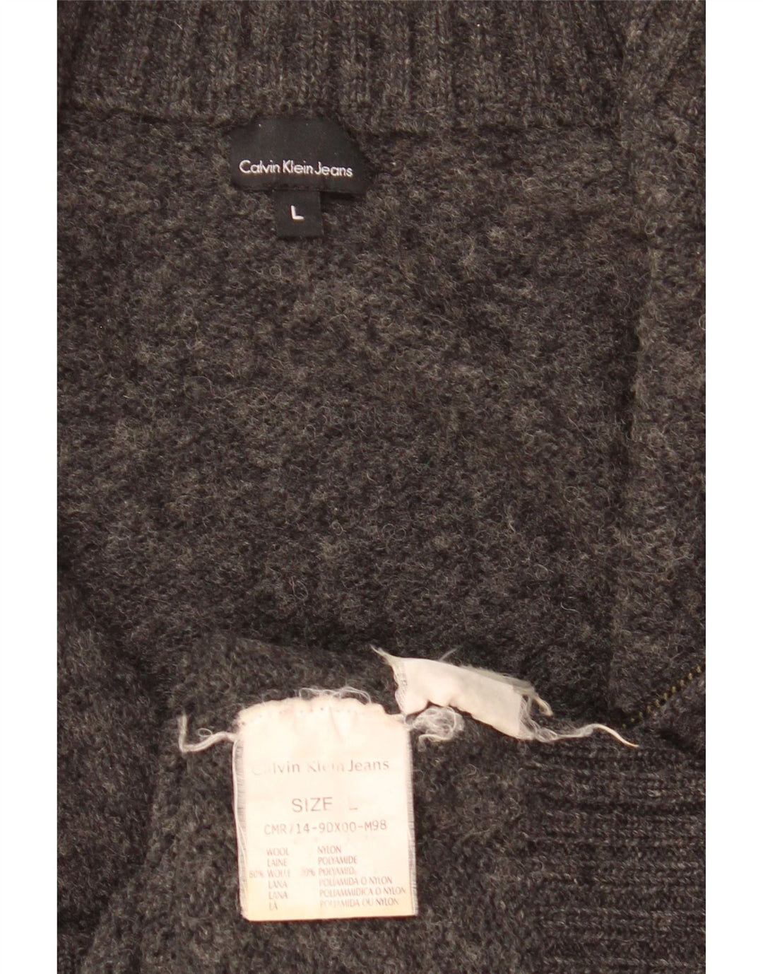 Calvin Klein - Cárdigan para mujer, talla 40, talla grande, lana gris