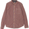 Camisa de hombre Fat Face Small de algodón a cuadros rojos