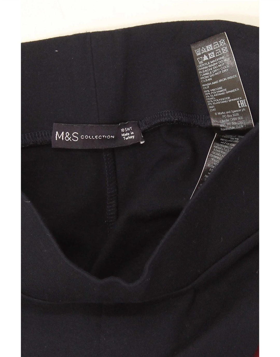 Marks & Spencer Leggings cortos para mujer UK 10 Small Viscosa azul marino