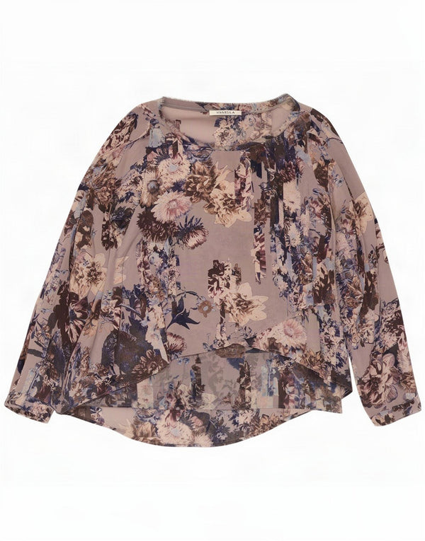 Marella Blusa de manga larga para mujer UK 8 Small Purple Floral