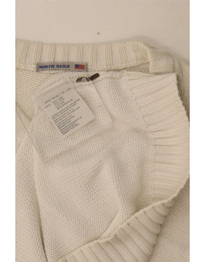 North Sails Jersey Con Cuello En V Para Hombre Algodón Blanco Medio