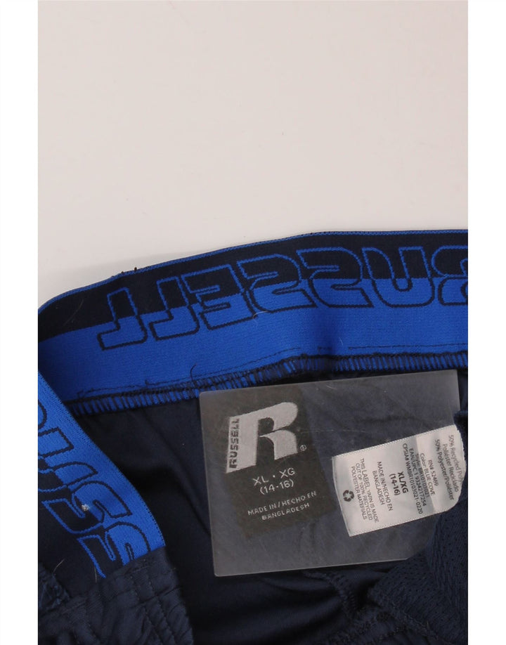 RUSSELL ATHLETIC Pantalones cortos deportivos Dri-Power para niños 14-15 años XL Azul marino