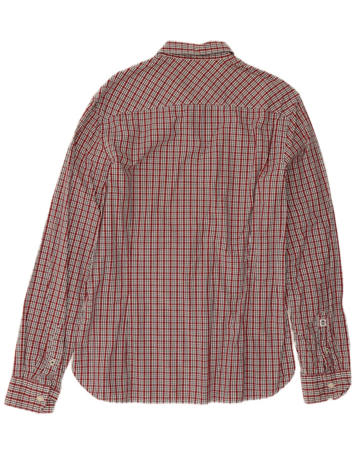Camisa Timberland Hombre Grande A Cuadros Rojos De Algodón
