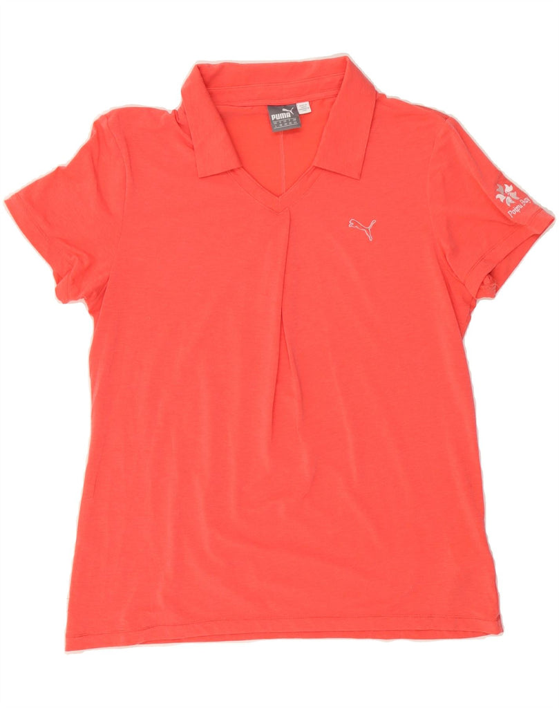 PUMA Womens Polo Shirt UK 14 Medium  Red Polyester Vintage Puma and Second-Hand Puma from Messina Hembry 