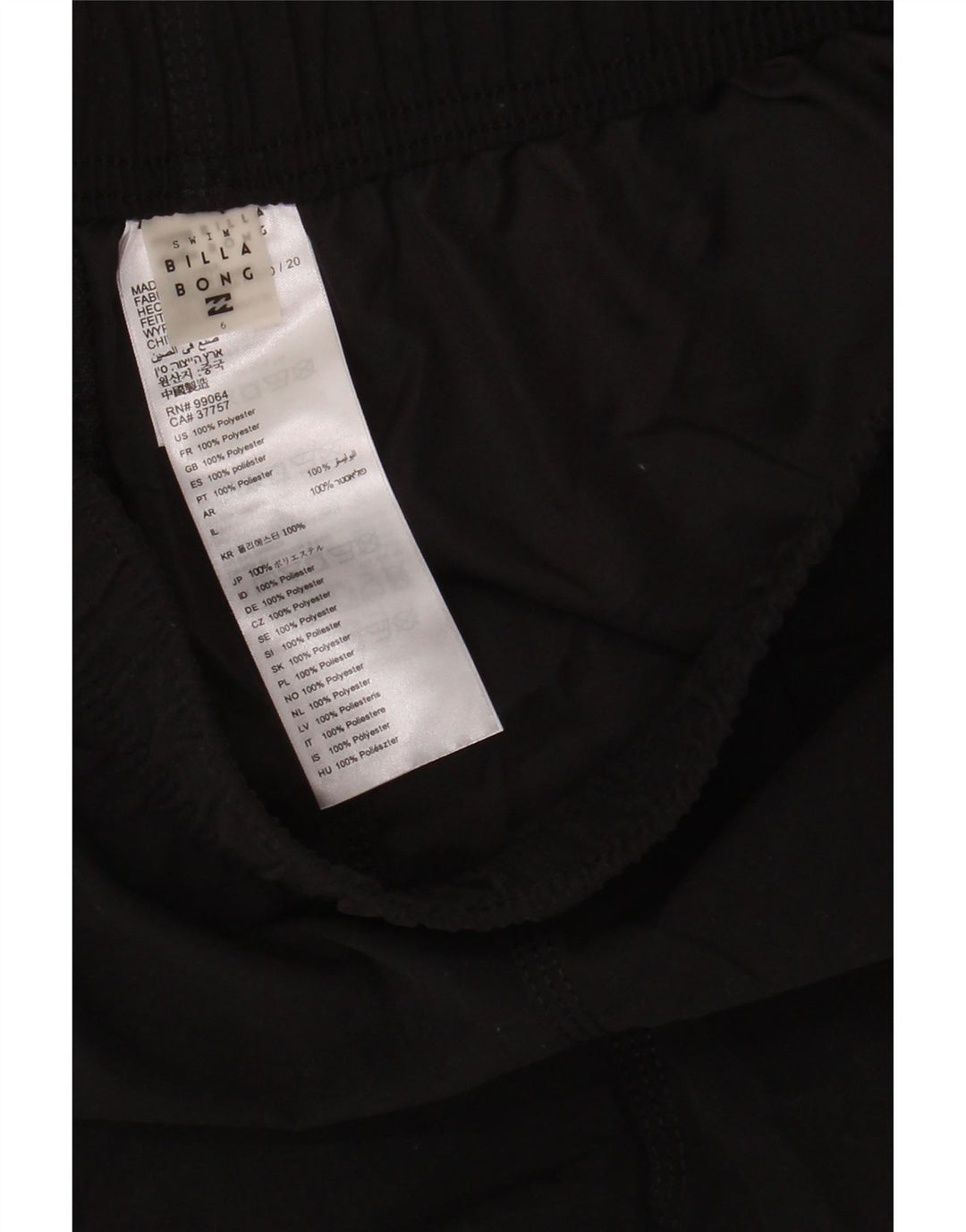 Billabong Pantalones cortos deportivos para mujer US 6 Mediano Negro Poliéster
