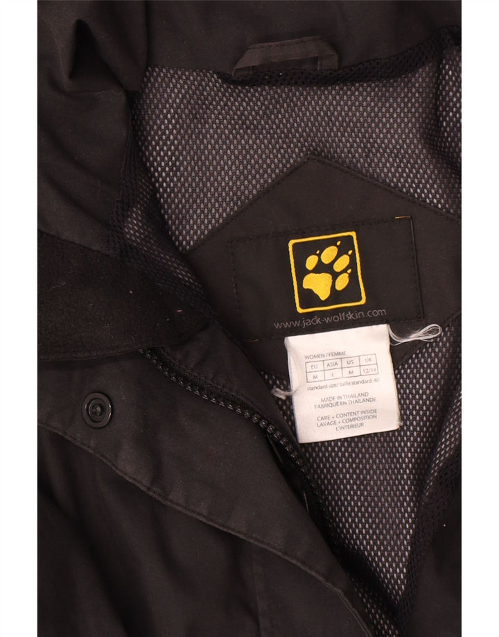 Jack Wolfskin Chaqueta impermeable para mujer UK 12/14 Mediana Negro Poliéster