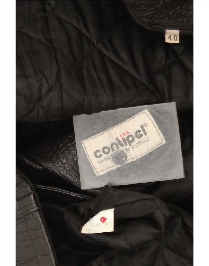 Abrigo De Mujer Conbipel De Doble Botonadura IT 40 Small Negro Estampado Animal