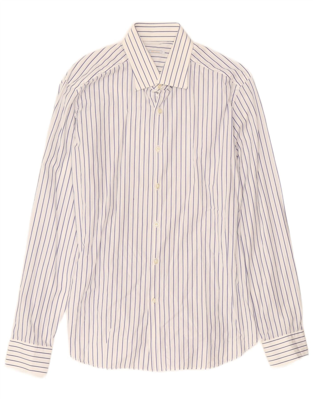 GIANFRANCO FERRE Camisa Hombre Talla 42 16 1/2 Algodón Rayas Azul Grande