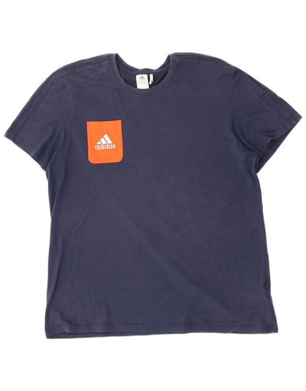Adidas Mens Climalite Camiseta Top 2XL Azul Marino Algodón