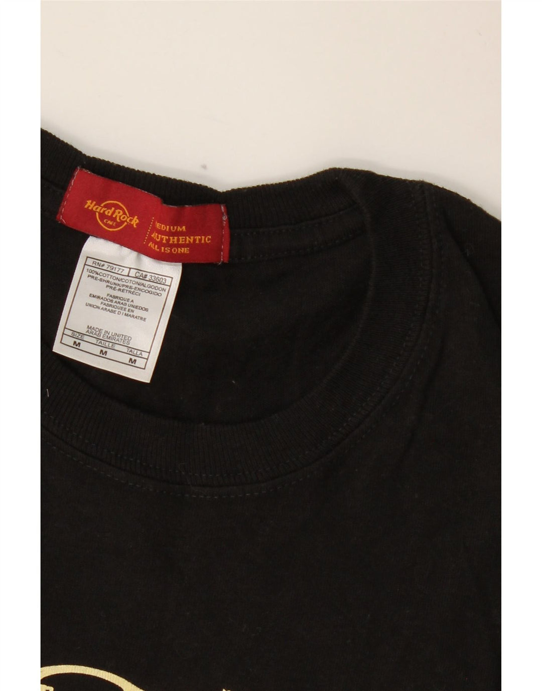 HARD ROCK CAFE Camiseta con gráfico de París para hombre Top mediano de algodón negro