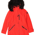 Calvin Klein Parka con capucha para mujer UK 10 Small Red Poliéster