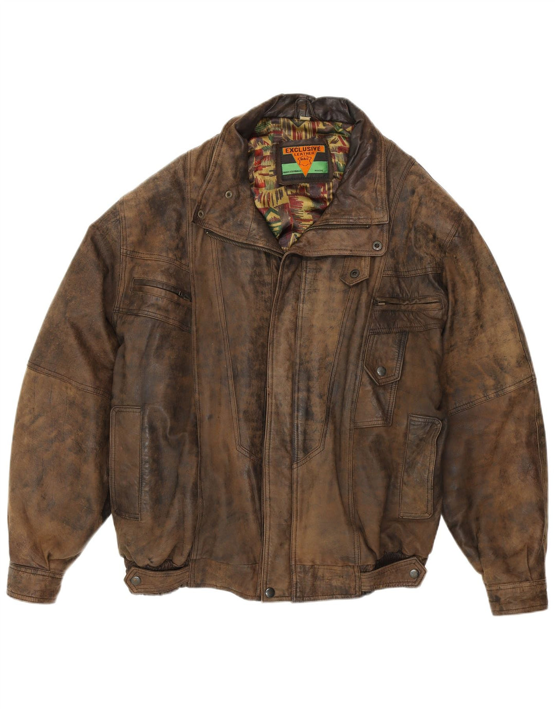 Chaqueta bomber de cuero para hombre exclusiva de B&S UK 42 XL Cuero marrón