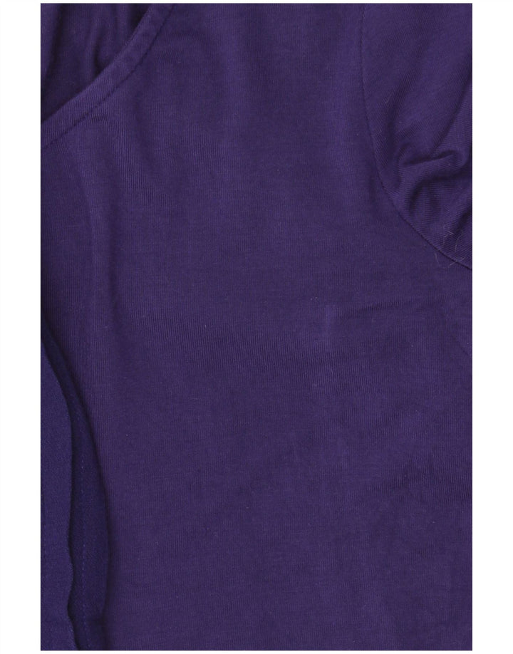 WHITE STUFF Top de mujer de manga larga UK 10 Small Viscosa morada