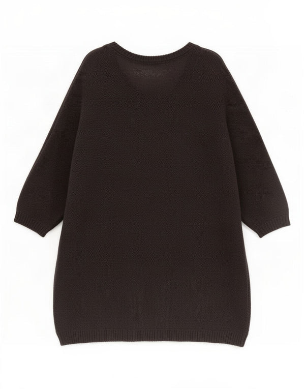Marks & Spencer Suéter de Manga 3/4 con Cuello en V para Mujer UK 46 Grande Gris