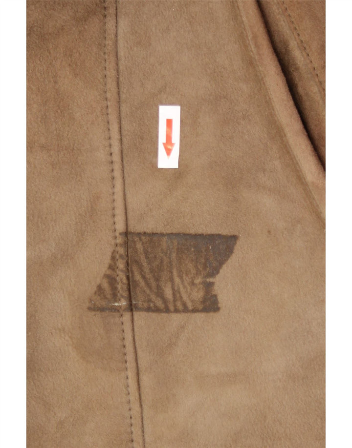 Vintage mujer shearling abrigo Reino Unido 18 XL Beige Shearling