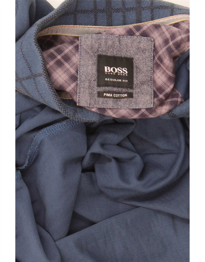 Hugo Boss Hombre Polo De Corte Regular De Algodón A Cuadros Azul Marino Medio