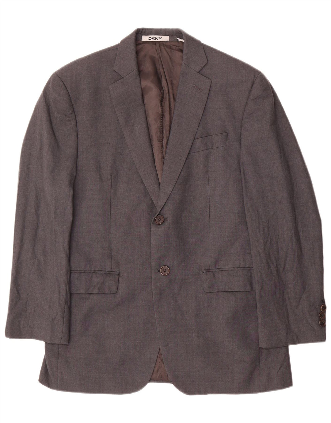Dkny Chaqueta tipo blazer de 2 botones para hombre UK 37 Small Grey Wool