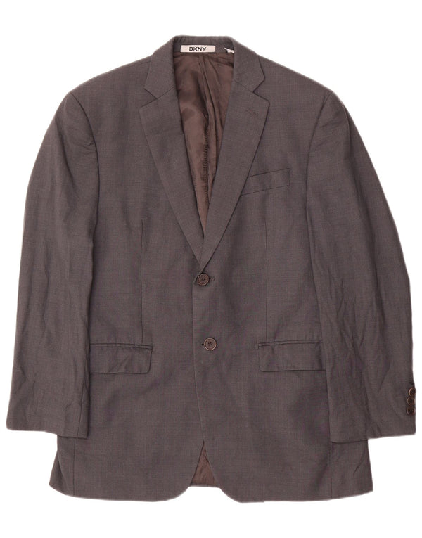 Dkny Chaqueta tipo blazer de 2 botones para hombre UK 37 Small Grey Wool
