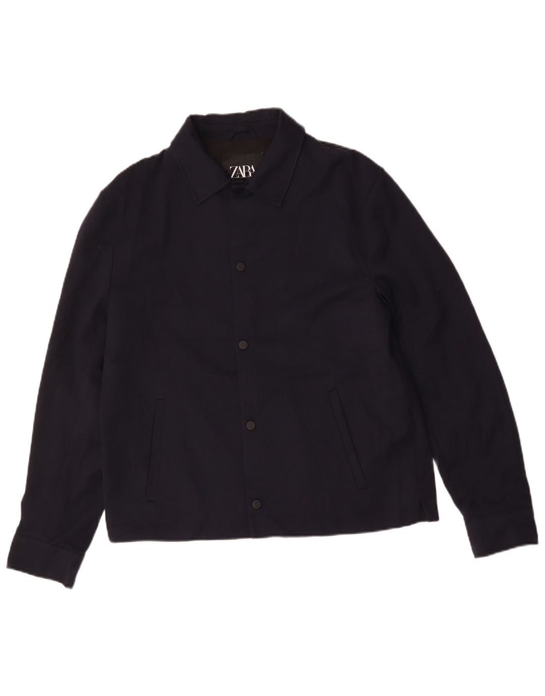 Zara Chaqueta Bomber para Hombre UK 40 Grande Poliéster Azul Marino