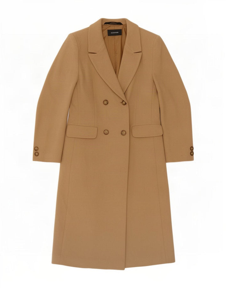 Marks & Spencer Abrigo cruzado para mujer UK 10 Small Beige Lana nueva
