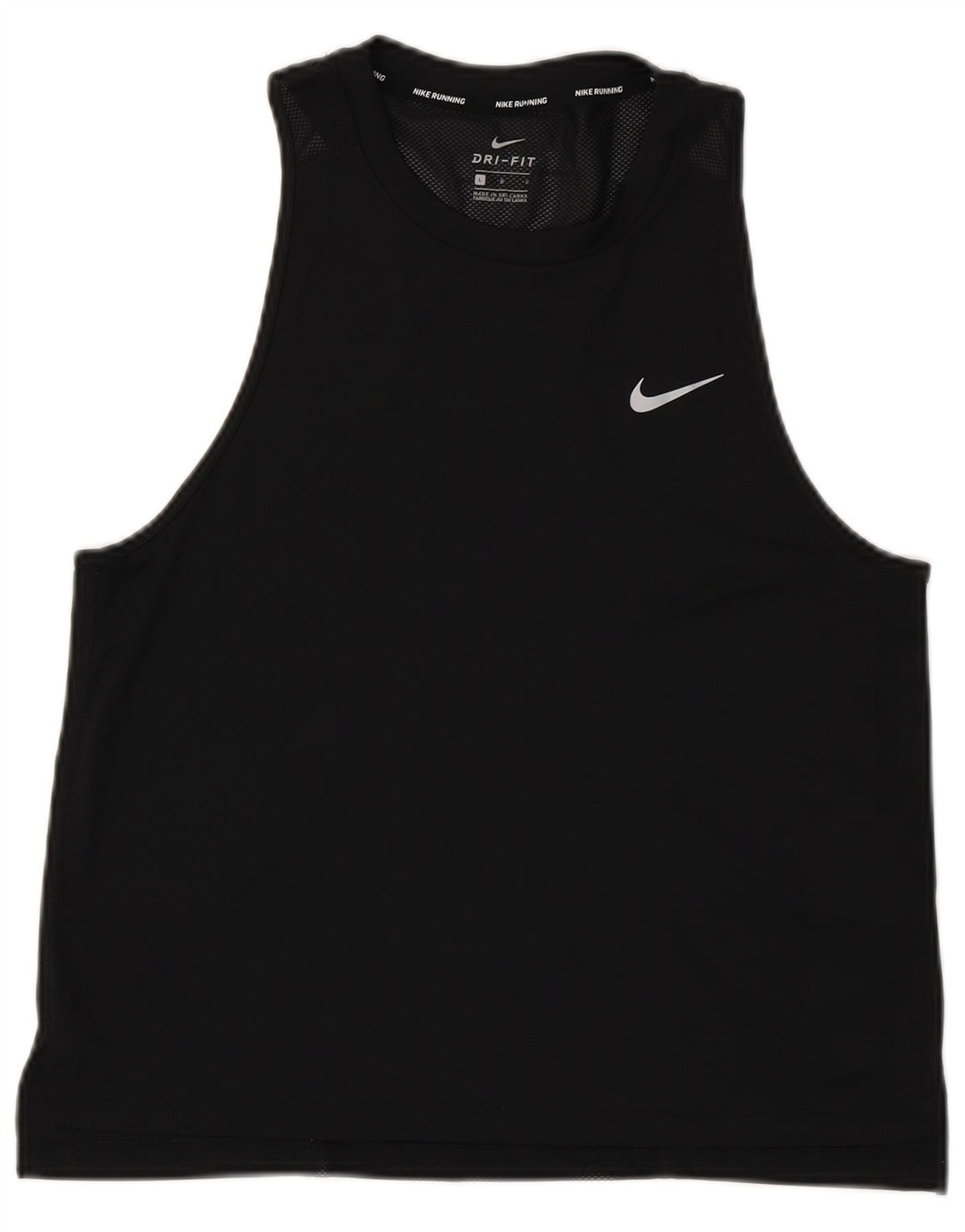 Nike - Camiseta sin mangas Dri Fit para mujer, talla 40, talla grande, poliéster negro