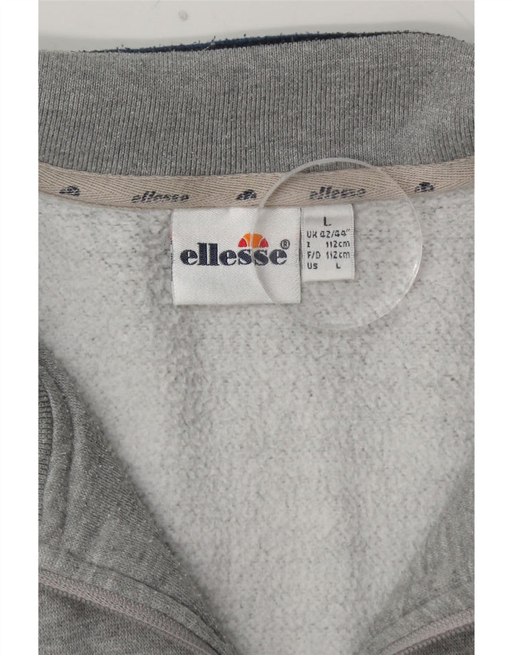 ELLESSE Chaqueta de chándal para hombre UK 42/44 Large Grey Colourblock
