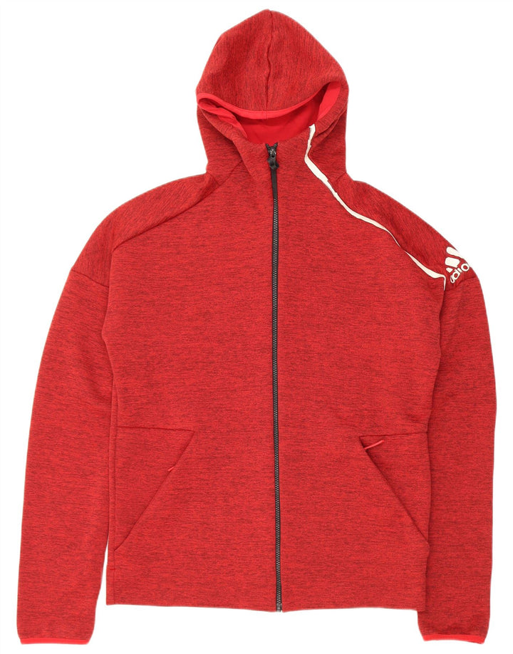 Adidas Hombre Chándal Top Chaqueta Mediano Rojo Moteado Poliéster
