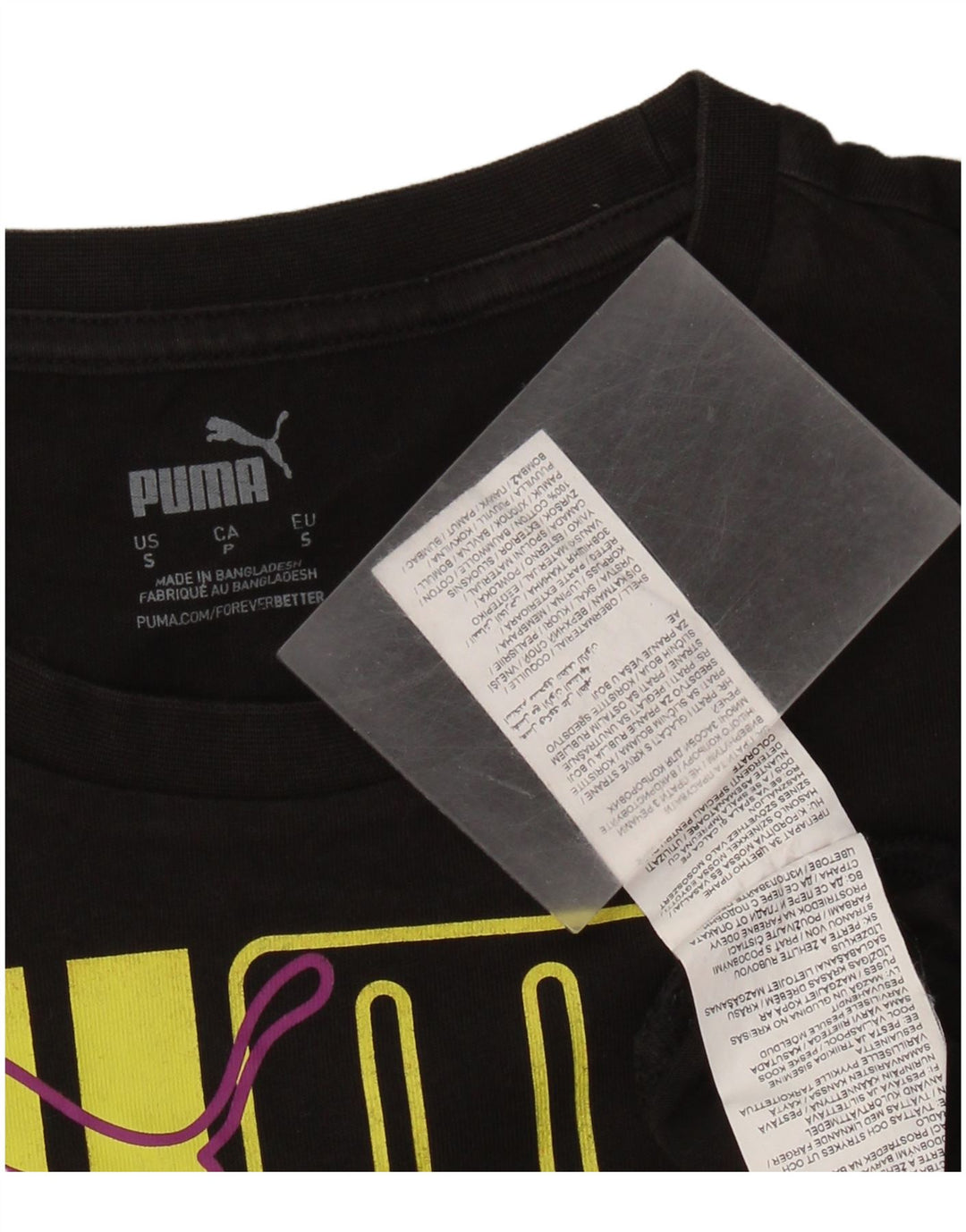 Puma - Camiseta gráfica para hombre, talla pequeña, algodón negro