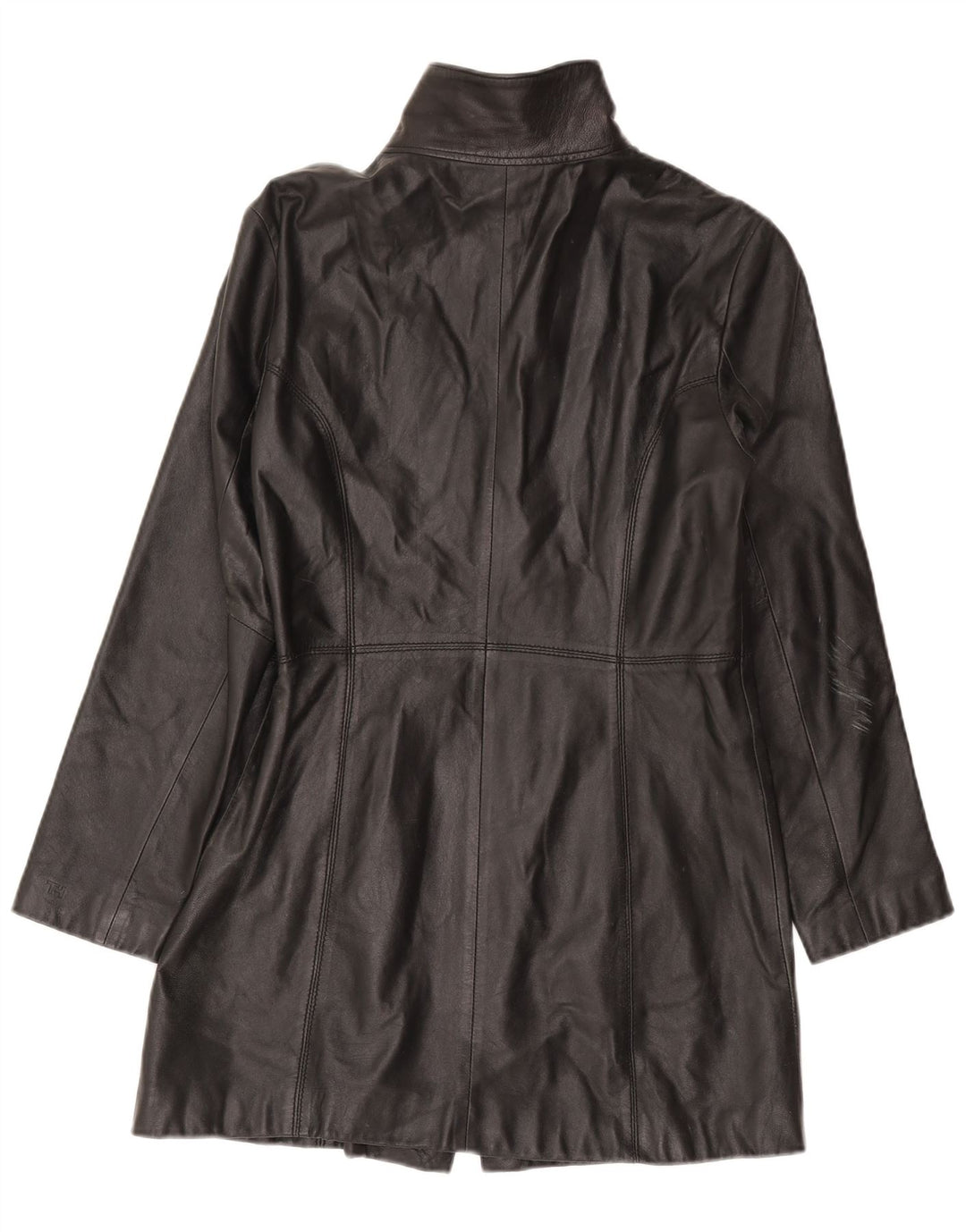 Tommy Hilfiger Abrigo de cuero para mujer UK 46 Grande Cuero negro