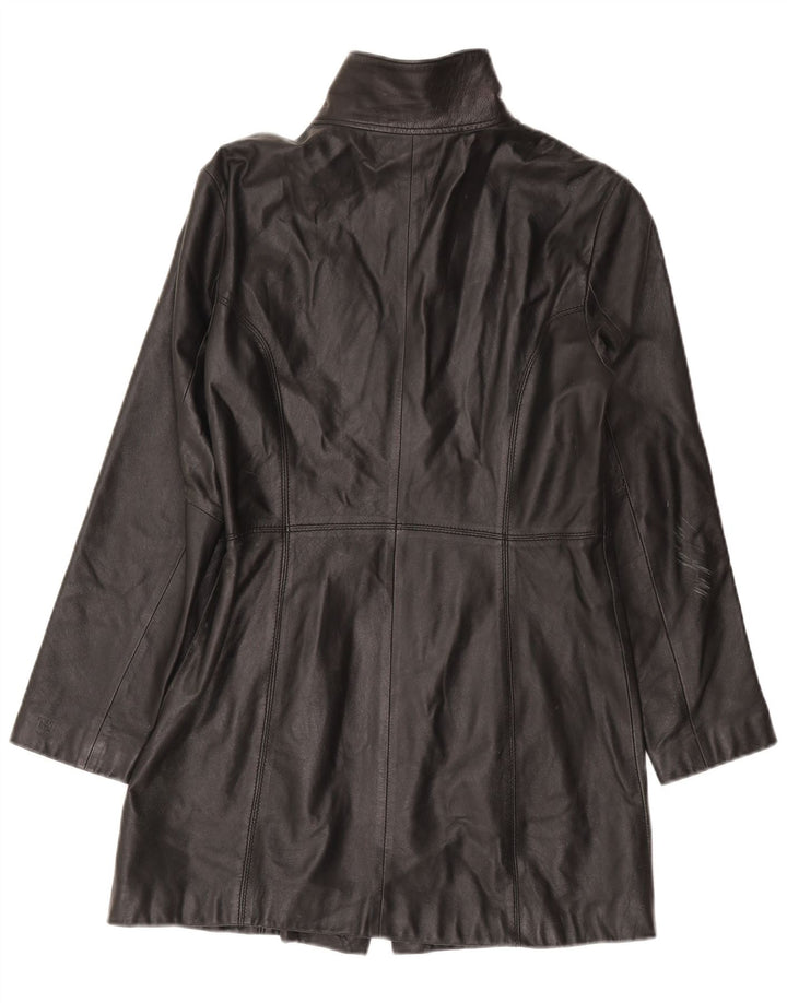 Tommy Hilfiger Abrigo de cuero para mujer UK 46 Grande Cuero negro