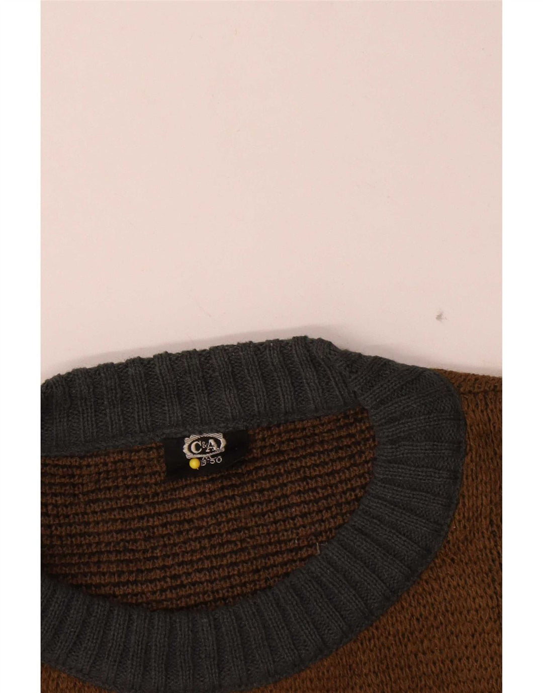 C&A Jersey de cuello redondo para hombre EU 48/50 Marrón medio Colorblock