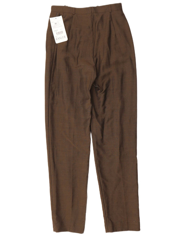 Basler Pantalones de traje cónicos de cintura alta para mujer UK 10 Small W26 L31 Caqui